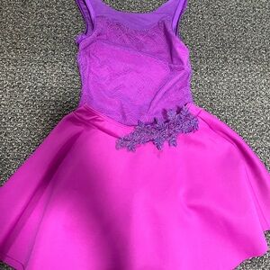 Purple and Pink Kids Dance Costume Dress